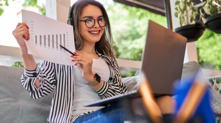 beautiful-woman-works-home-with-laptop